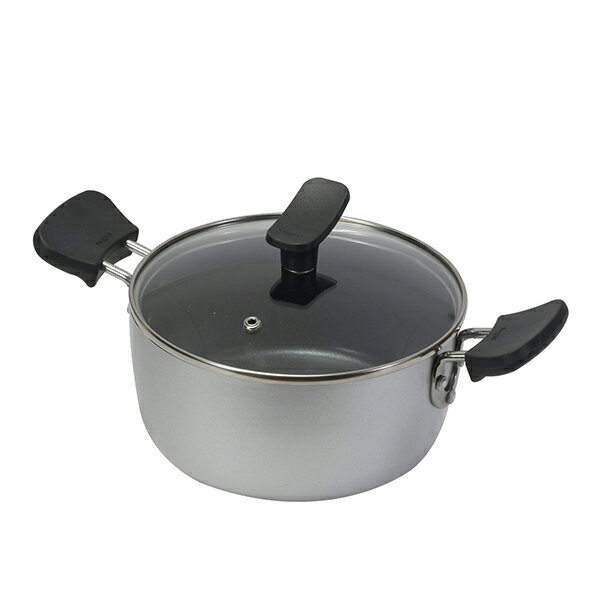 Ih Compatible - パール　HB-6562 チーノ ふっ素加工IH対応ガラス蓋付両手鍋18cm