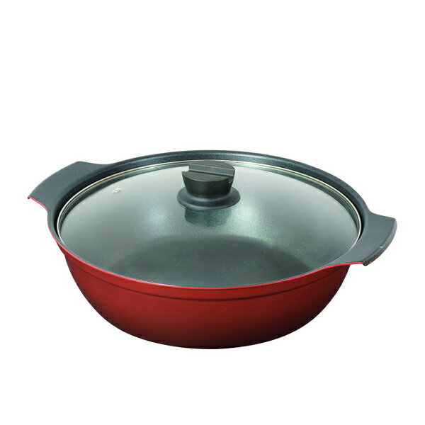 パール金属 HB-6967 旨味 ふっ素加工IH対応ガラス蓋付卓上鍋30cm