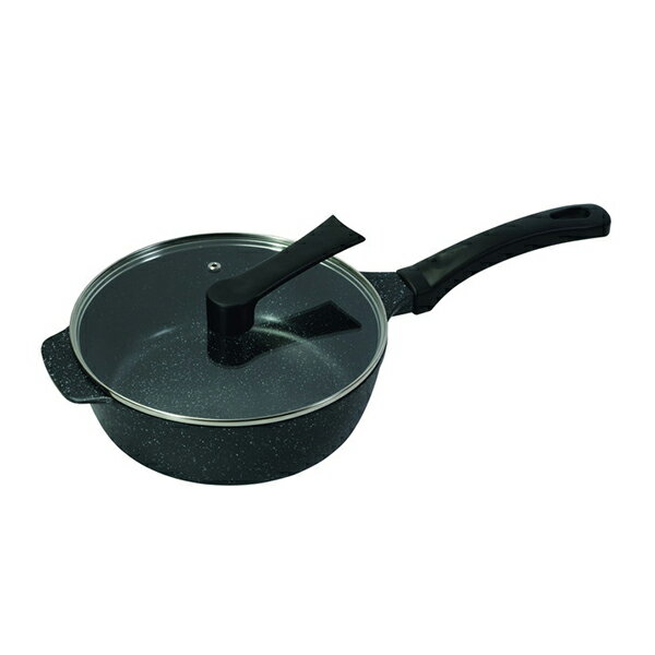 Glass Fry Pans - パール金属 HC-59 ストロングマーブル IH対応ガラス蓋付おまかせパン24cm(スプーン付)