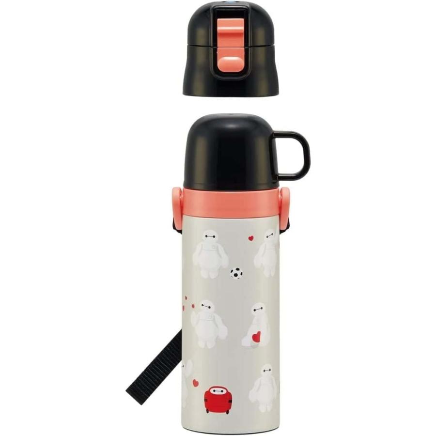 キッチンダイレクト 楽天市場店のスケーター ベイマックス 水筒 超軽量 2WAY ステンレスボトル 470ml SKDC4 【ディズニー 直飲み コップ 真空二重 保冷 軽量 軽い 男の子 女の子 紐付き】｜アングル3