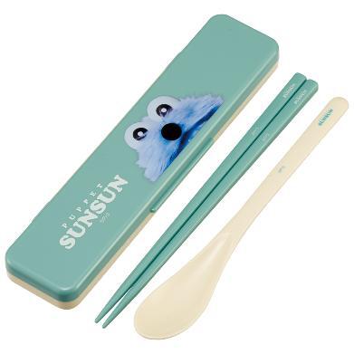 スケーター パペットスンスン 音の鳴らないカトラリーコンビセット ハシ スプーン 18cm CCS3SA 【スンスン グッズ SUNSUN 食洗機対応 ランチ ギフト プレゼント 日本製】