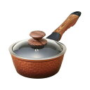 谷口金属 IH対応 槌目片手鍋 18cm 【ガス火対応 IH対応 調理用品 調理道具 ガラス蓋 蓋付き 木目 お手入れ簡単 一人暮らし 新生活】