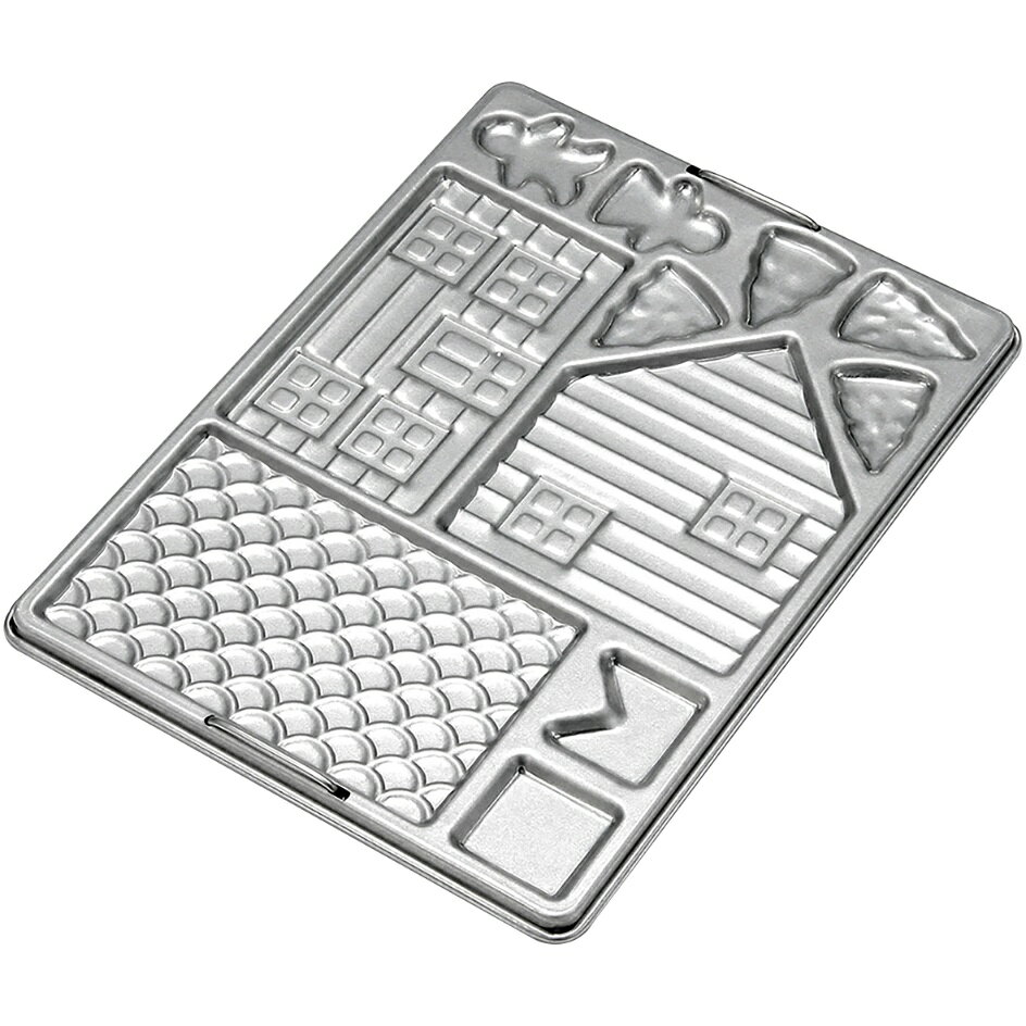 メール便 タイガークラウン クッキー型 ログハウス レシピ付き No.2331 【送料無料 日本製 お菓子 作り 製菓 用品 クッキー 型 クリスマス立体的 おうち 家 組み立て パーツ デコレーション】