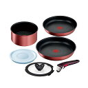 T-fal インジニオ・ネオ IHルージュ・アンリミテッド セット6 L38391 【取っ手の取れる IH対応 ガス火対応 耐久性 こびりつきにくい 長持ち 収納 深型 フライパン 万能】