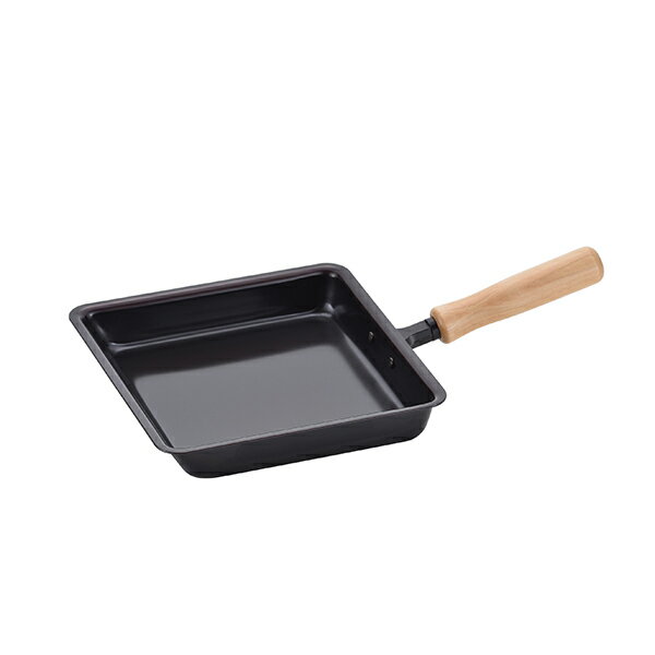 送料無料 和平フレイズ CS-014 千歳 鉄 木柄玉子焼 18×18cm