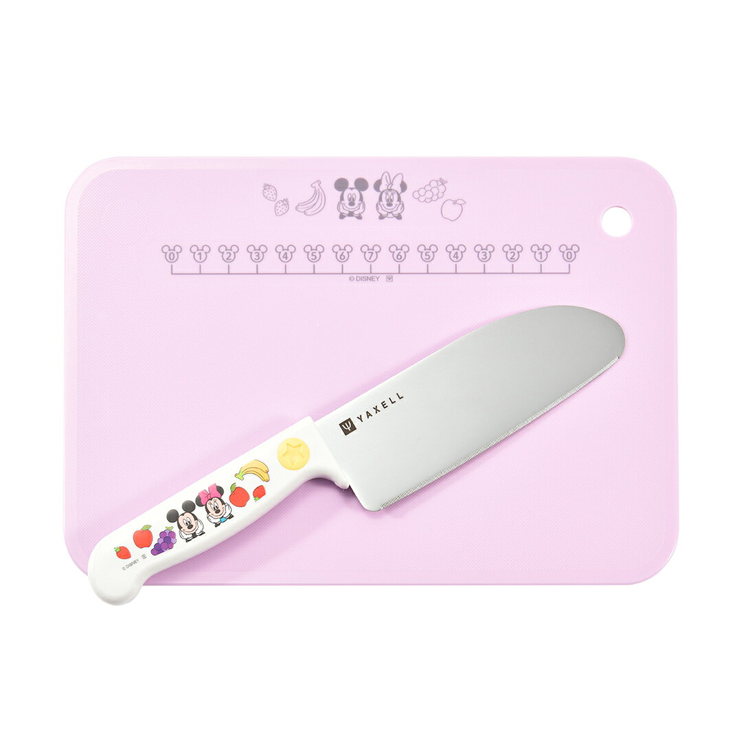 ヤクセル WD こども安全包丁+シートまな板セット R1 ミッキー＆ミニー S2 33159 【子ども 用 包丁 ナイフ 安全 はじめて 料理 お手伝い 食育 幼児 ギフト プレゼント ディズニー】