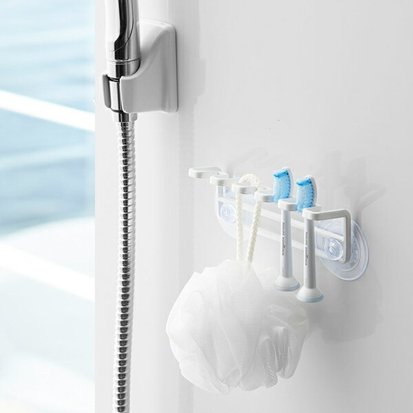 山崎実業　4241　BT-CC WH　吸盤歯ブラシホルダー　5連　ミスト　ホワイト