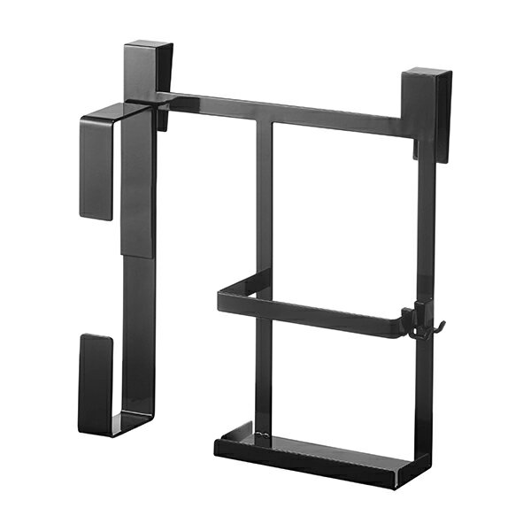 山崎実業 KT-TW NT BK 5695 シンク扉キッチンペーパー&ラップホルダー タワー ブラック