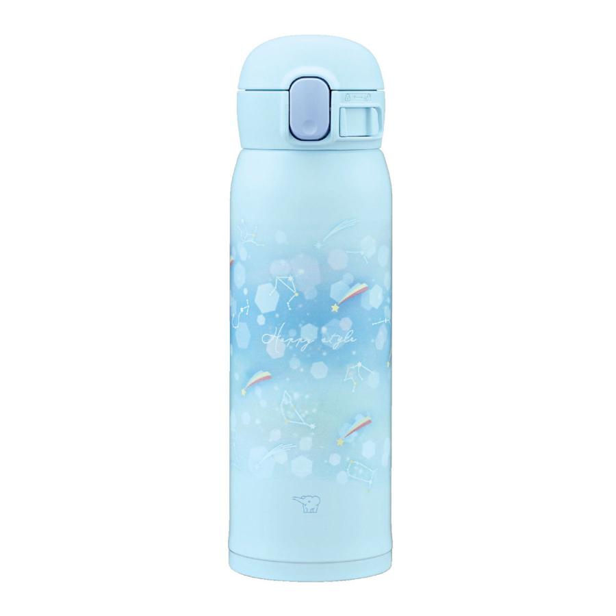 象印 ステンレスマグボトル 480ml スターリーブルー SM-WJ48 AZ 【ZOJIRUSHI 水筒 魔法瓶 シームレス せん ワンタッチ ボトル 保冷 保温 軽量 軽い 入学 入園 ギフト プレゼント】