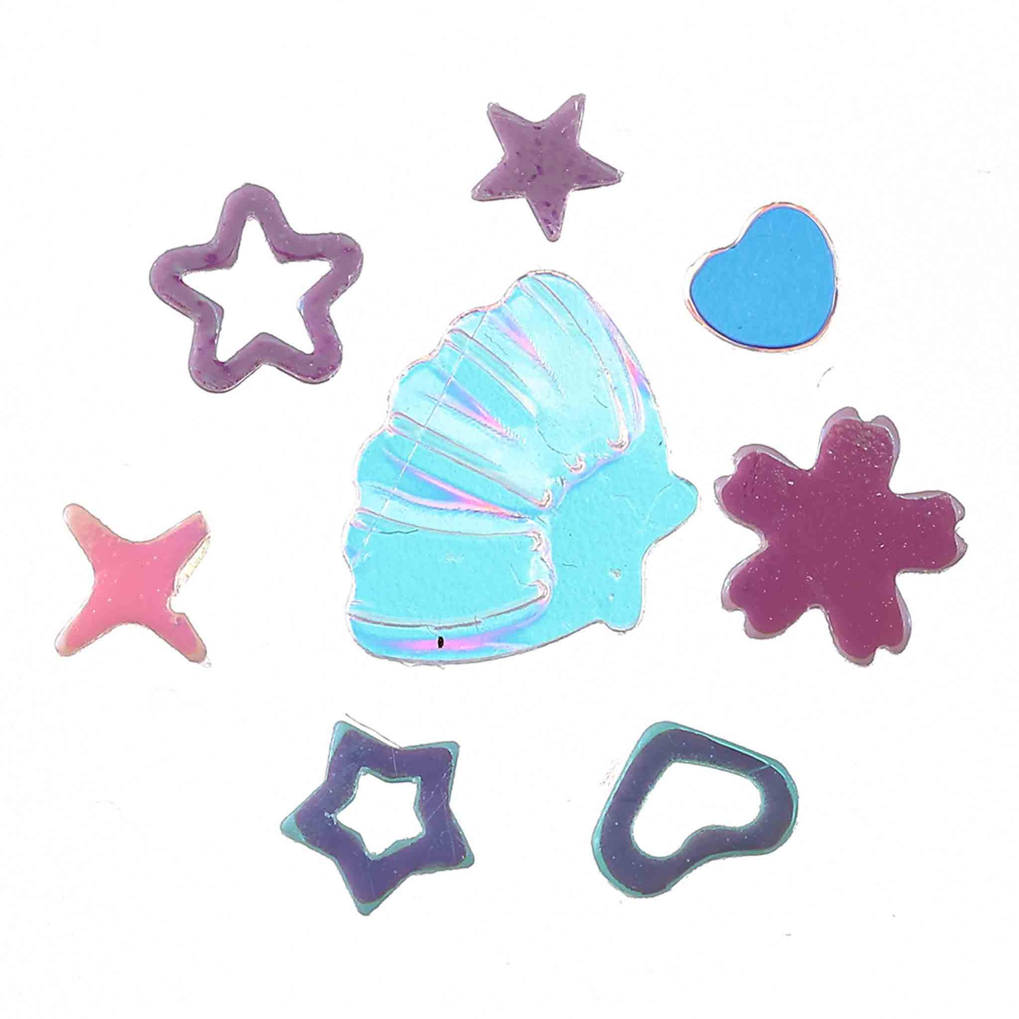 【2点以上まとめ買いで得得】 ホログラム 星 丸 花 MIX 100g オーロラ 3ー8mm ネイ...