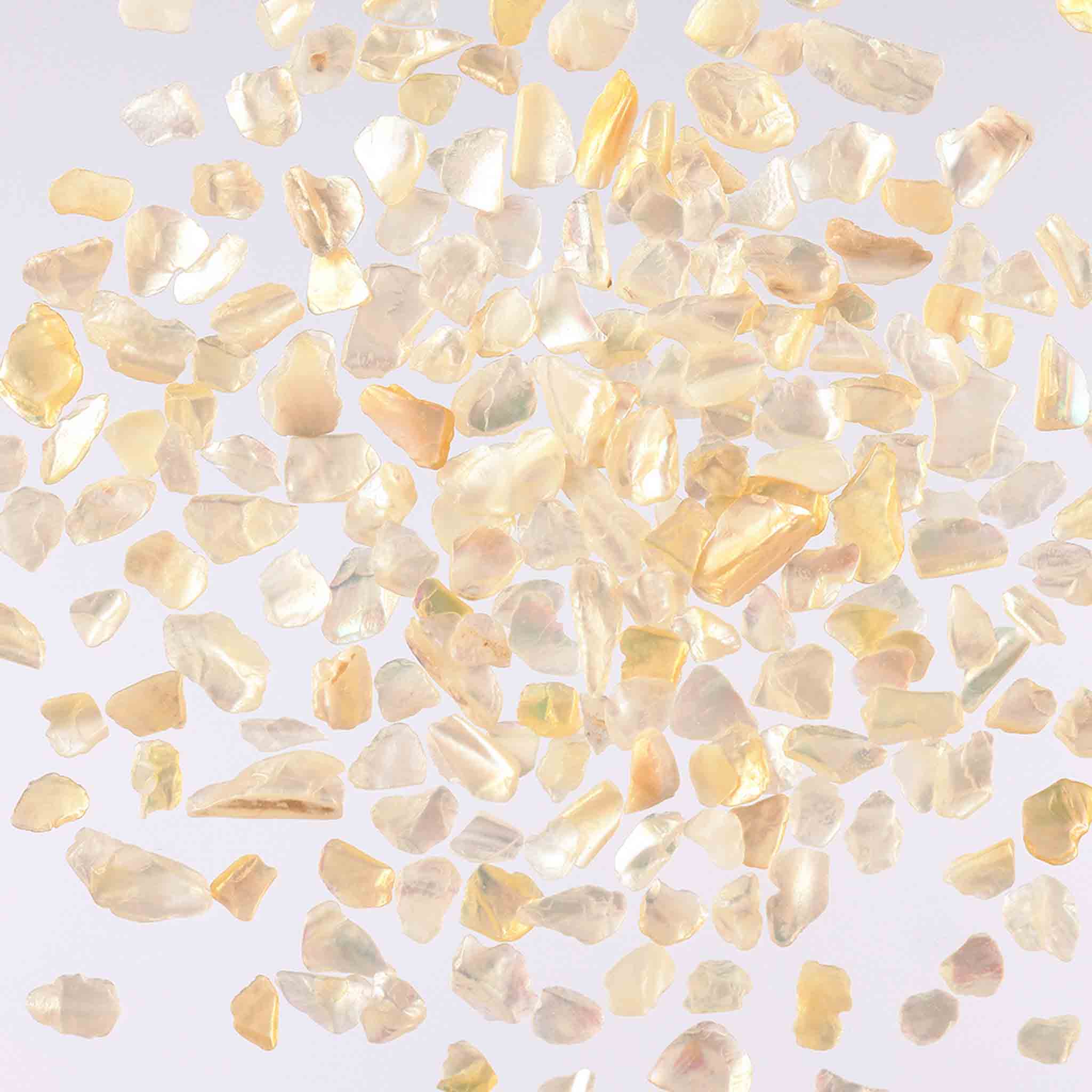 KKFNの【2点以上まとめ買いで得得】 ネイルパーツ シェルストーン アイボリー 50g 1ー7mm 貝殻 レジン ネイルアート デコ クラッシュ ハンドメイド パーツ BD3380｜アングル2