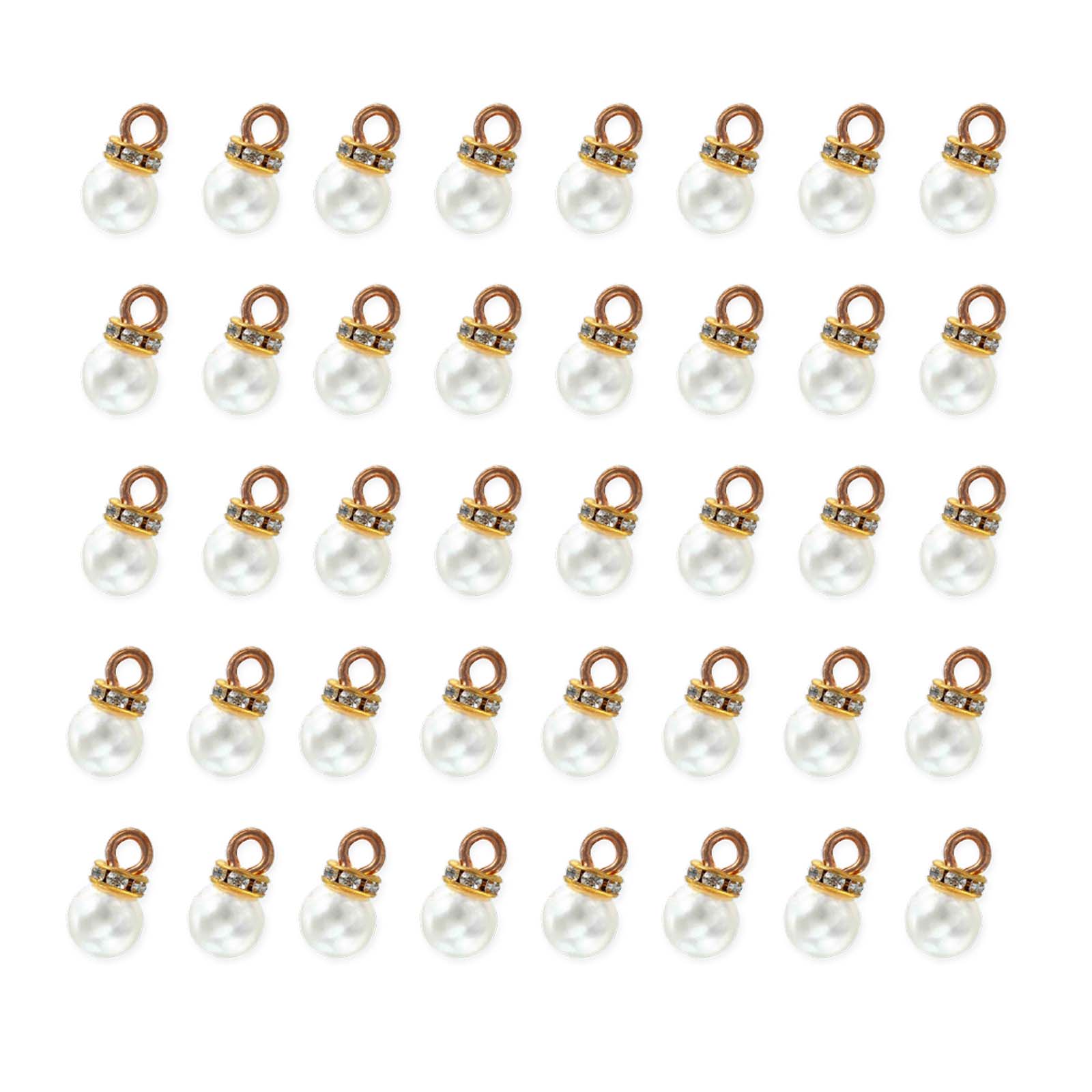＼本日P5倍／【まとめ買いがお得】 パールチャーム　丸　8mm　40個　ロンデル　カ...