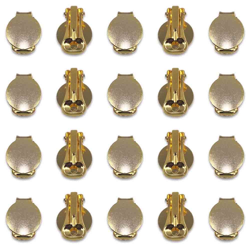 ＼本日ポイント5倍／【まとめ買いがお得】 イヤリング　パーツ　ゴールド　20個　蝶バネ　イヤリングパーツ　イヤリング金具　クリップ　アクセサリー金具　アクセサリーパーツ　ハンドメイドパーツ　手芸　（AP0297）