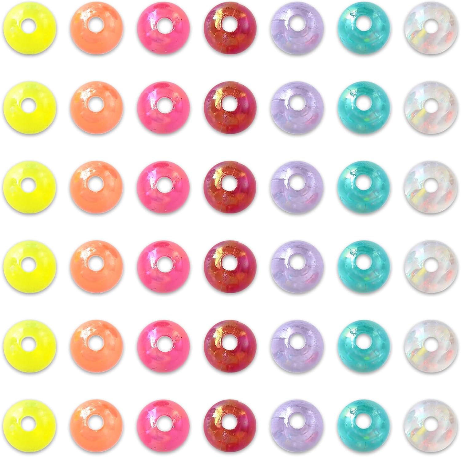 【2点以上まとめ買いで得得】 ビーズ　6mm　丸　1000個　オーロラ　半透明　ミック...