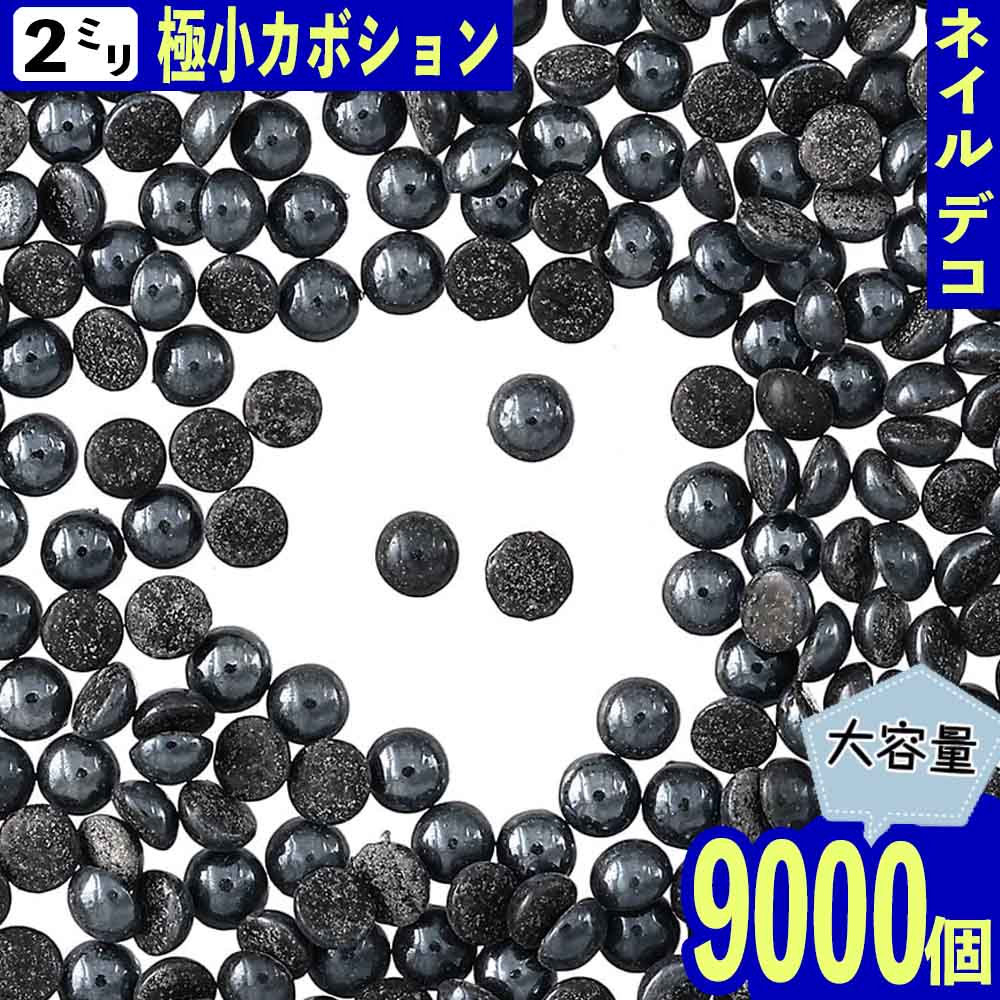 半円パール 2mm 黒 9000個 セラミック製 ネイル レジン封入 デコ ネイルアート ジェルネイル 手芸 パーツ BD3190