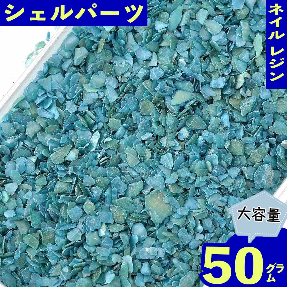 シェルパーツ パウダー 青 50g 2ー4mm ネイル 貝殻 レジン ネイルアート デコレーション クラッシュシェル パーツ BD3369