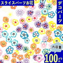 【2点以上まとめ買いで得得】 スライスパーツ 花 ミックス 5mm 100g スライス棒 ネイル レジン パーツ ジェルネイル セルフネイル レジン封入 UVレジン デコレーション 大容量 アクセサリーパーツ ハンドメイドパーツ 手芸パーツ BD3583