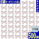 【2点以上まとめ買いで得得】 デコパーツ リボン クリア 10mm オーロラ 500個 3D ネイル レジン BD3702