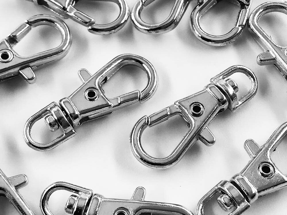 ナスカン　23mm　特小　10個　シルバー　キーホルダー　ストラップ　パーツ　回転カン　フック　金具　AP1127