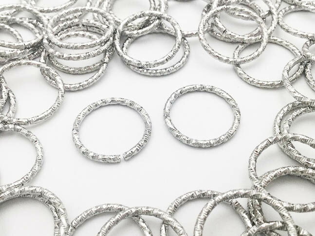 【2点以上まとめ買いで得得】 デザイン丸カン　シルバー　20mm　100個　丸カン　ピアスパーツ　イヤリ..