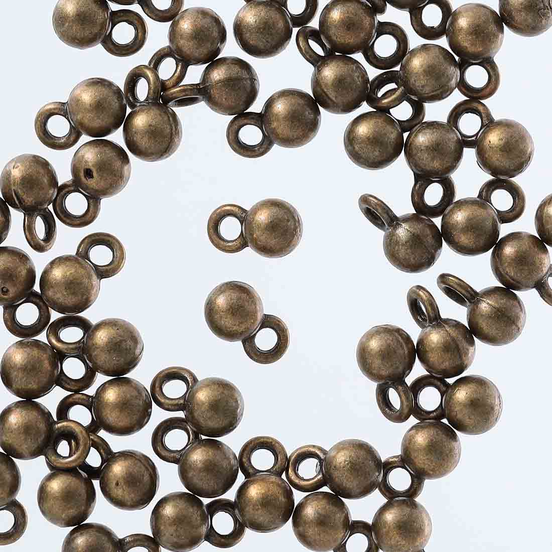 ＼本日ポイント5倍／【まとめ買いがお得】 アジャスター チェーン 用 金具 丸玉 金古美 50個 ネックレ..