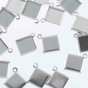\本日P最大10倍/【当店買い回りで】 ミール皿 12mm 四角 シルバー 20個 カン付き レジン 枠 型枠 セッティング 台座 モールド チャーム 土台 カメオ キット ハンドメイド ピアス イヤリング ペンダント 金具 アクセサリー パーツ AP2040