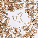 \本日P最大10倍/【当店買い回りで】 紐留め エンドパーツ ゴールド 200個 3mmx2.5mm ひも止め ネックレス ブレスレット ストラップ キーホルダー 紐先 金具 カシメ ヒモ留め ハンドメイド アクセサリー パーツ DIY 手芸 卸 AP2060