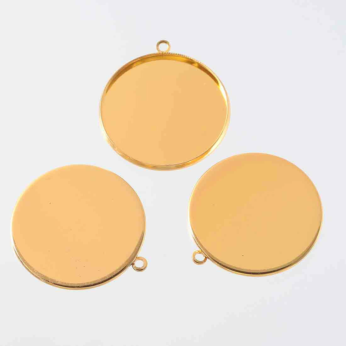 ＼本日P5倍／【まとめ買いがお得】 ミール皿　丸　30mm　ゴールド　20個　カン付き...