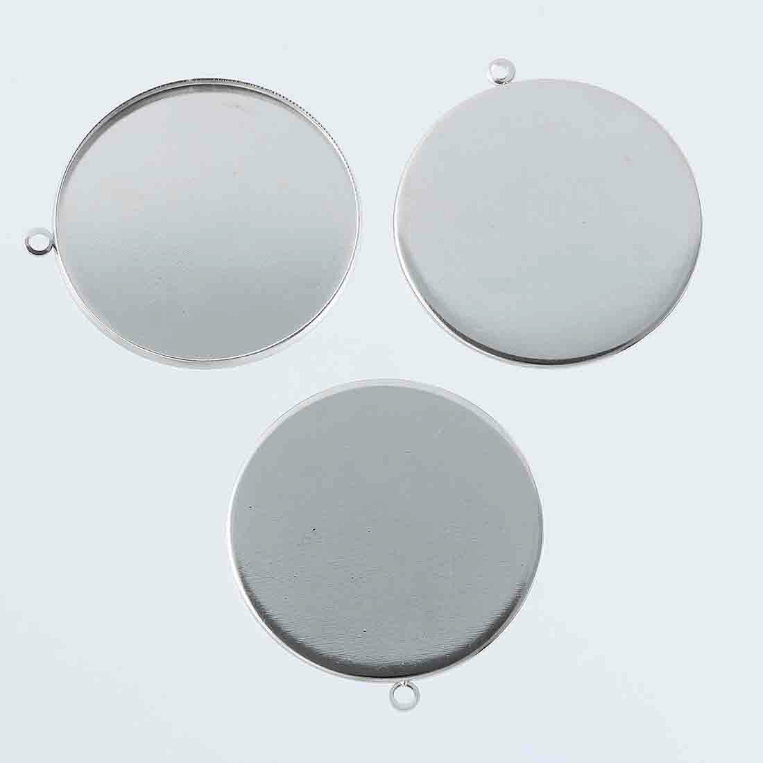 【2点以上まとめ買いで得得】 ミール皿　丸　35mm　シルバー　20個　カン付き　セ...