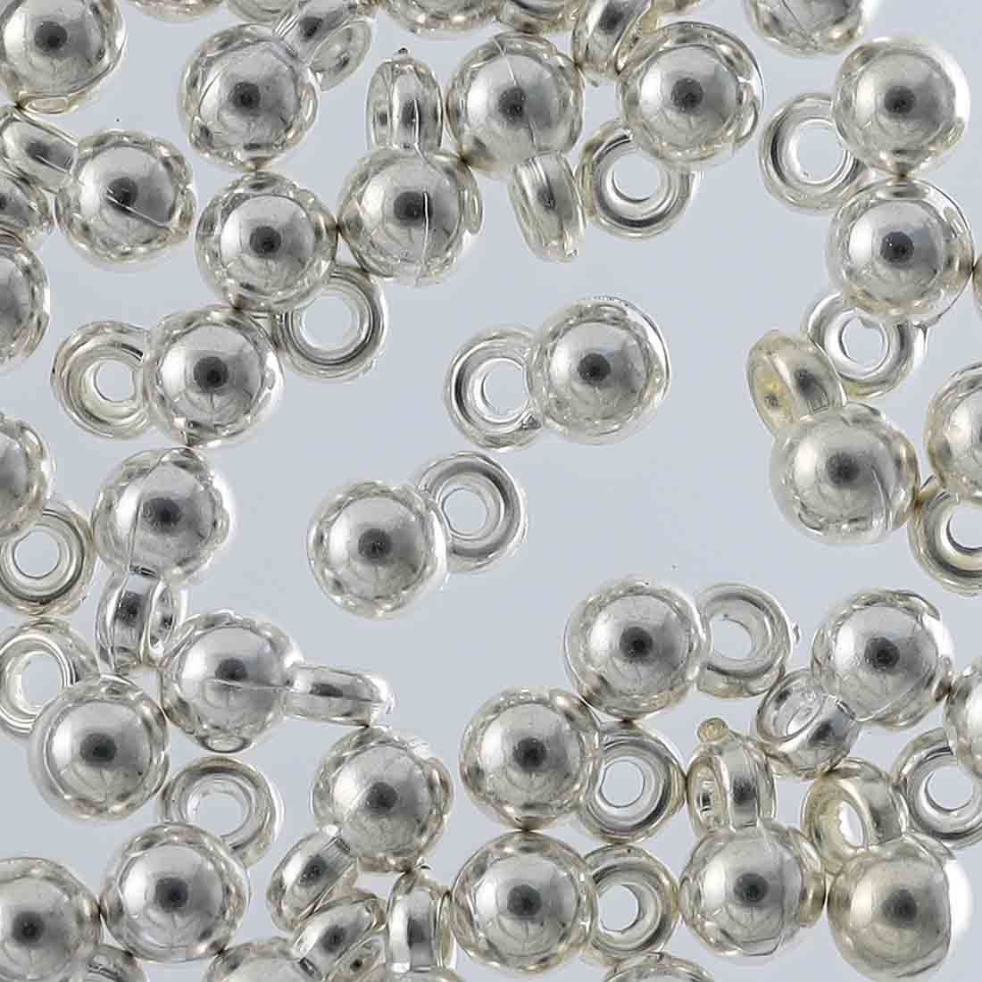 【2点以上まとめ買いで得得】 チャーム　丸　シルバー　白銀　40個　ミニチャーム　丸玉　ラウンド　アジャスターチェーンパーツ　チャームパーツ　ビーズチャーム　ピアス　イヤリング　ネックレス　ハンドメイド　パーツ　アクセサリー　手芸　AP2312のサムネイル