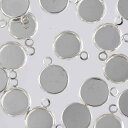 \本日P最大10倍/【当店買い回りで】 ミール皿 シルバー 10mm 白銀 丸 小さめ カン付き 20個 セッティング 台座 レジン レジン台 枠 チャーム ピアス イヤリング ネックレス ブレスレット アクセサリー パーツ ハンドメイド 金具 AP2503