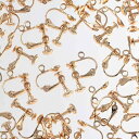 \本日P最大10倍/【当店買い回りで】 イヤリング パーツ ゴールド 40個 KC金 ネジバネ式 5mm 台座 丸皿 お椀型 カン付き イヤリング金具 ネジ式 ネジバネイヤリング 台座付き 耳飾り アクセサリー 金具 ハンドメイド パーツ AP2589