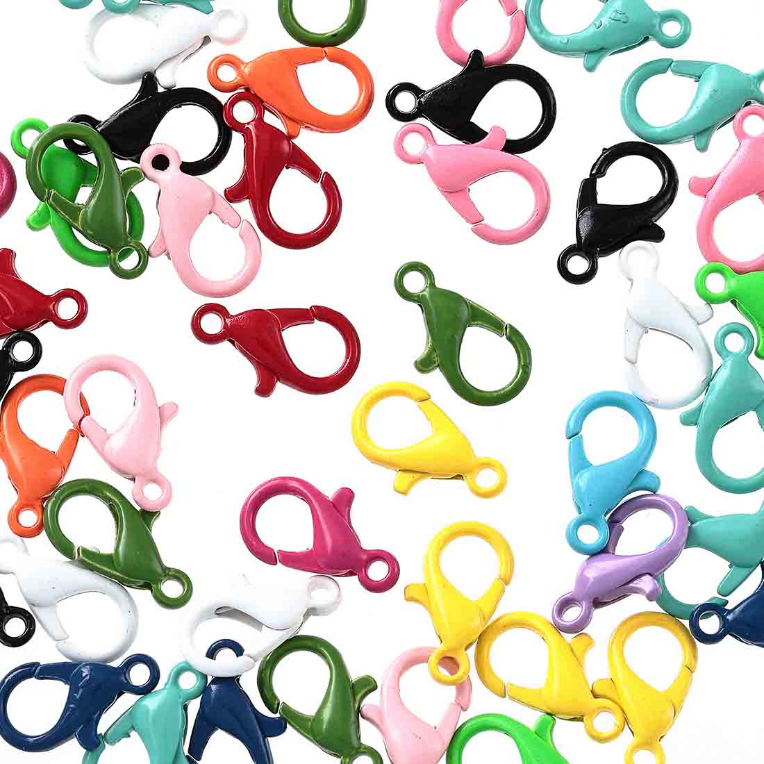 【2点以上まとめ買いで得得】 カニカン　12mm　カラフル　ミックス　50個　金具　留め具　アクセサリー　キーホルダー　ストラップ　パーツ　ハンドメイド　手芸　AP2816