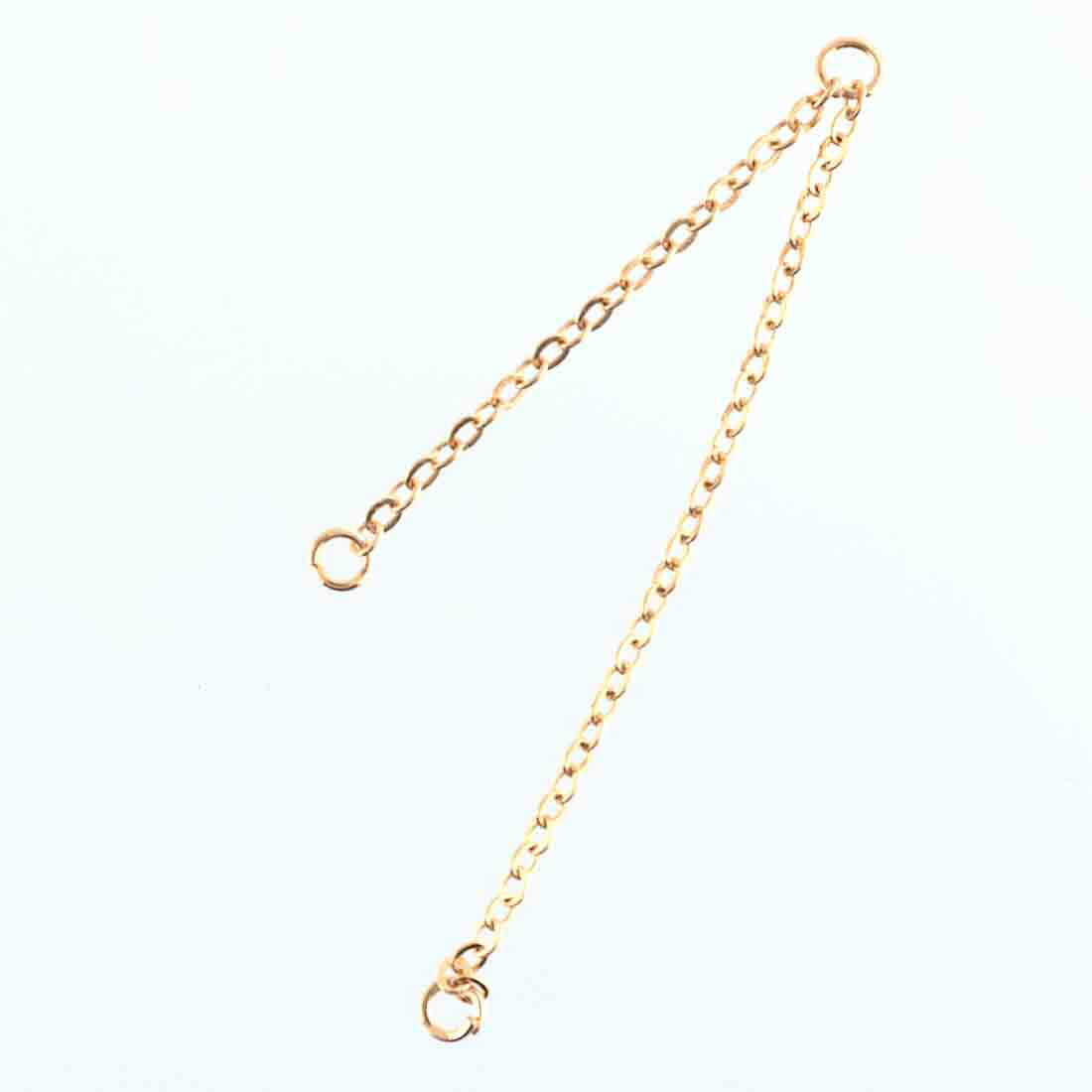 ＼本日P最大10倍／【当店買い回りで】 チェーン　チャーム　パーツ　ゴールド　2連　20本　KC金　カン付き　アジャスターにも　アクセサリー　金具　AP2847