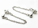 \本日P最大10倍/【当店買い回りで】 ピアス パーツ シルバー 丸玉 4mm 20個 キャッチ カン付き チェーン付 アクセサリー 金具 AP2987