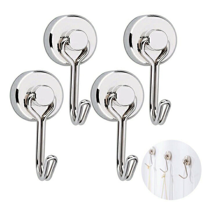 マグネットフック 4個/8個セット 超強力 マグネット 小さい 磁石 フック 磁石付き 強力 垂直耐荷重15kg 耐久性 防錆 防水 キッチン用 壁掛け用 収納 玄関 冷蔵庫 浴室 お風呂 キッチン オフィス 直径20mm 金属製 実用 便利グッズ