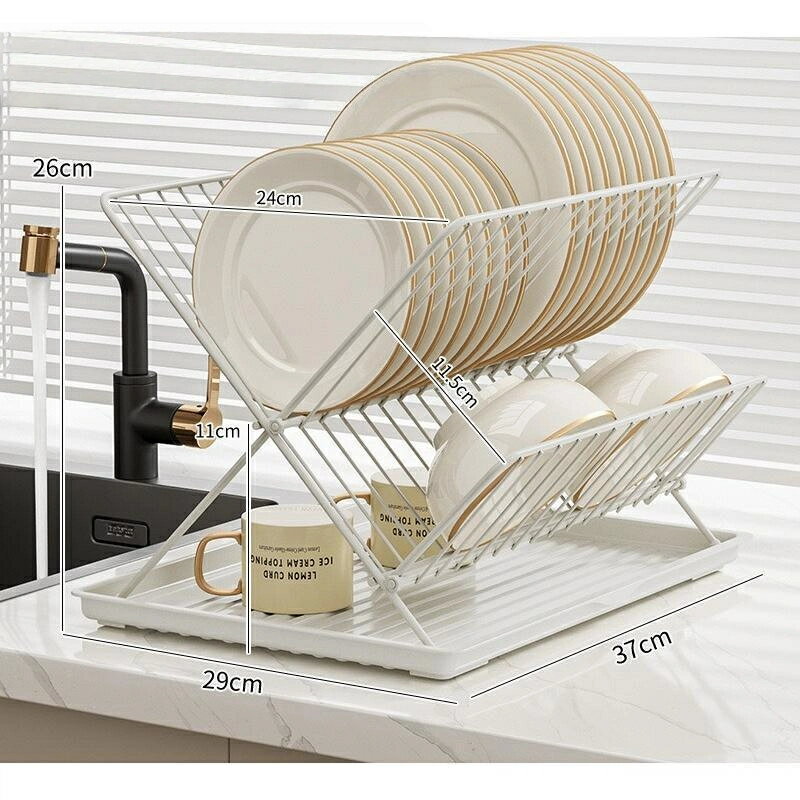 水切りラック 2段 ステンレス 折りたたみ 水切りラック 水切りかご ステンレス 2段 水切りかご 折りた..