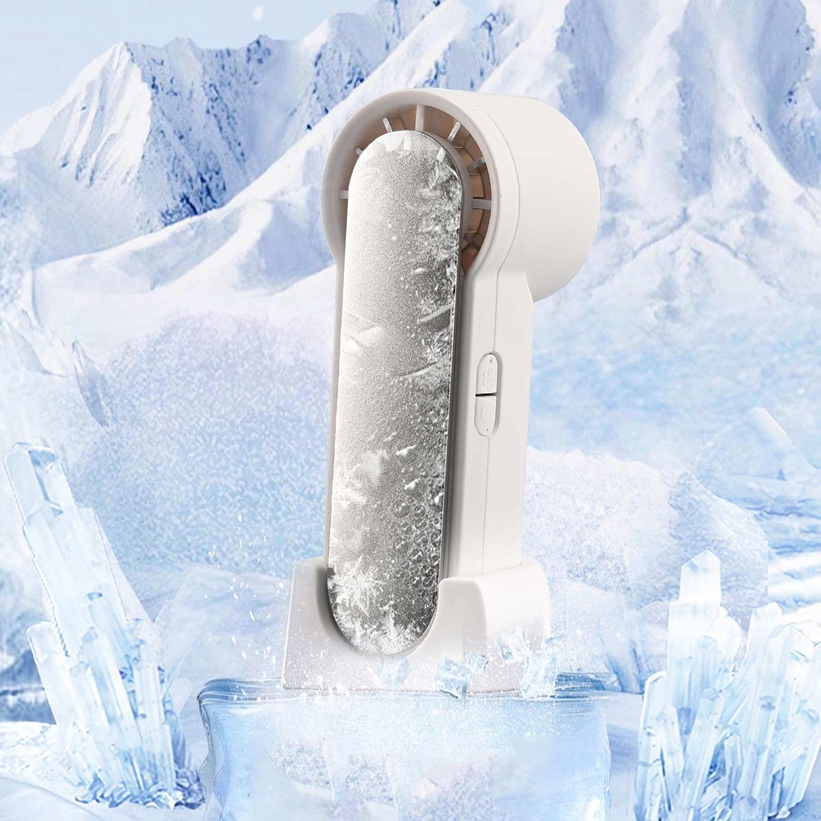 【史上超大面積の冷却プレートのハンディファン】携帯扇風機 ハンディー扇風機 一体型の大型金属冷感半..