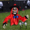 【楽天ス一パ一セ一ル】ハロウィン飾り 怖い ピエロ ホラー ピエロ 骸骨 ケルトンゴースト怖い小道具 お化け屋敷 屋外ヤード用 ハンギングスケルトンゴーストデコ...