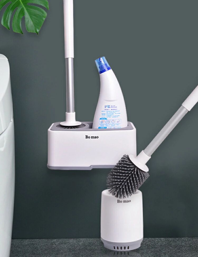 トイレブラシ ケース付き 掃除道具 トイレブラシ用品 床置き 壁掛け 壁付け可能 柄付き 水切り 排水 ソ..