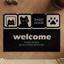 玄関マット ドアマット 猫柄 可愛い猫 PVC welcome 140*200cm(?土除?) 足ふきマット エントランスマット 寝室 家庭用 屋内 洗面台 水...