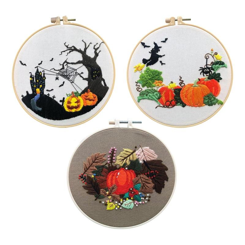 刺繍スターターキット ハロウィン クラフト デコレーション クロスステッチ 大人用