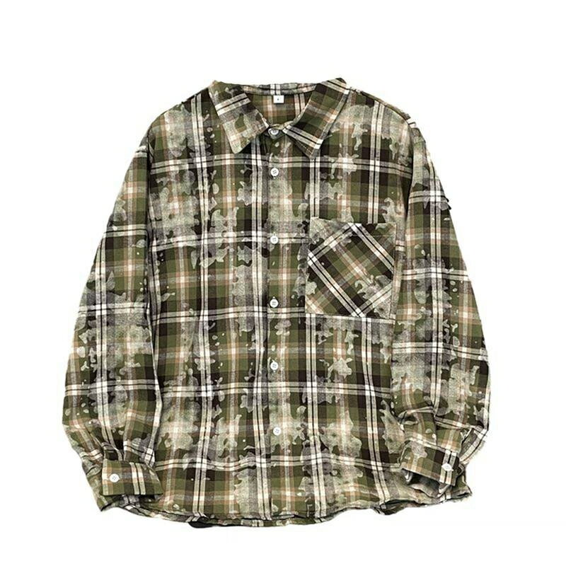 開襟シャツ 迷彩 チェック柄 長袖 メンズ レディース ポケット ジャケットシャツ 薄手 上着 カジュアル ファッション お洒落 速乾 軽量 羽織 春服 秋着