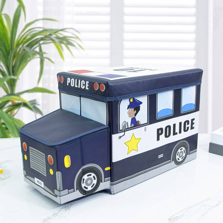 ボックス 収納ボックス かわいい収納 収納スツール キャラクター スツール 車 ふた付き おもちゃ 箱 子供 おもちゃ箱 バス 乗り物 玩具 お片付け おかたづけ 蓋付き 座れる フタ付き 折りたたみ 座れる収納