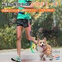 【8/15日だけP5倍!11%OFFクーポン】犬 リード 犬用リード ハンズフリー ウェストベルト付き 迷子防止 小型犬 中型犬 大型犬 レインボーカラー ナイ...