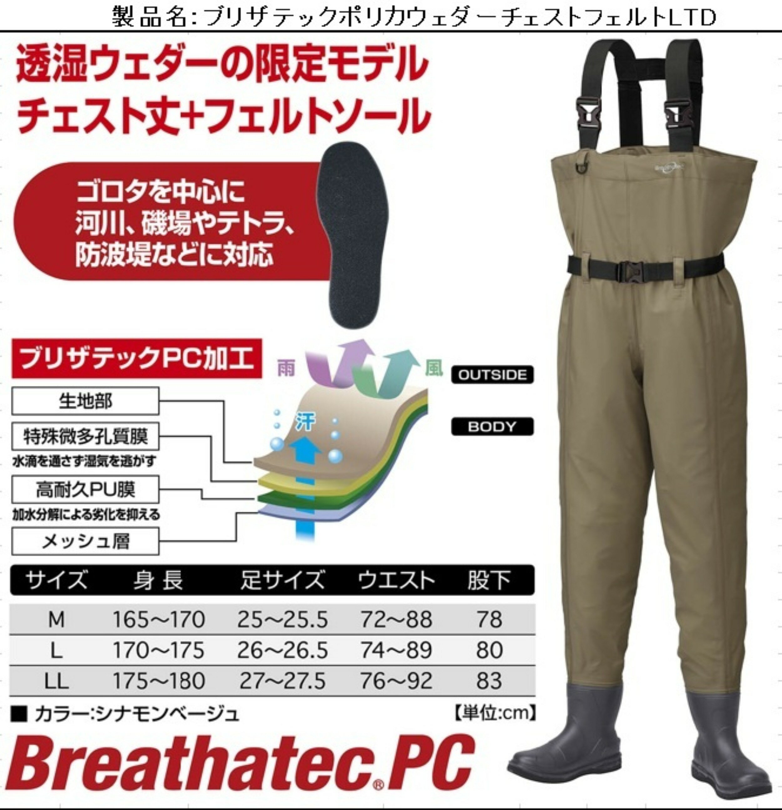 プロックス　ブリザテックポリカウエダーLTD　チェストタイプ　フェルト底