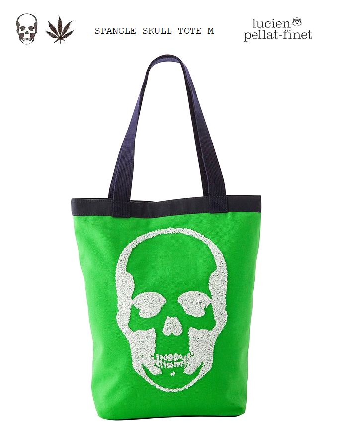 ルシアンぺラフィネ スカル トートバッグ スパンコール刺繍スカルlucien pellat-finet Skull Bagポップな色使いが魅力のトートバッグシーズンクリアランス