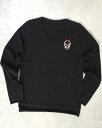 ルシアンペラフィネ 鬼スカル カシミヤニットlucien pellat-finet Skull.Cashmere.Knitスワロフスキークリスタル