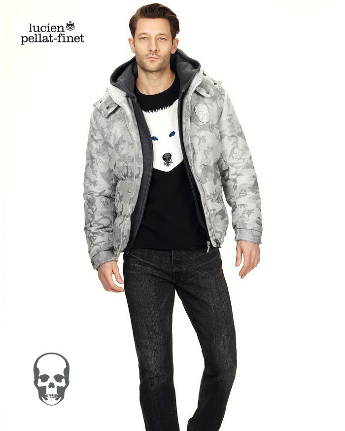 セール SALE ルシアンペラフィネ カシミヤ入り ホワイト ダウンジャケット ファー付き カモフラージュ 迷彩 lucien pellat-finet Sku...