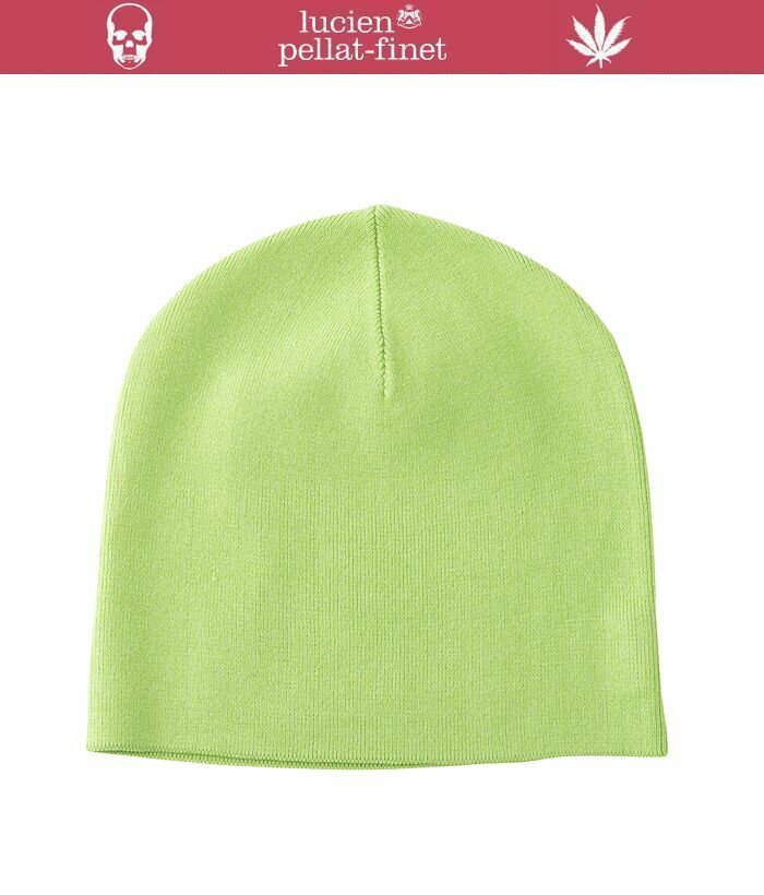 ルシアンぺラフィネ　カシミヤコットン　ニットキャップ　スカル＆リーフLucienPellat-finet　Skull-Leaf.Cap/Pommelo